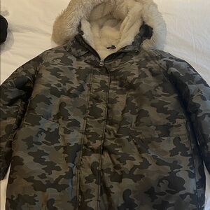 Topshop Camog Faux Fur Hooded Jacket